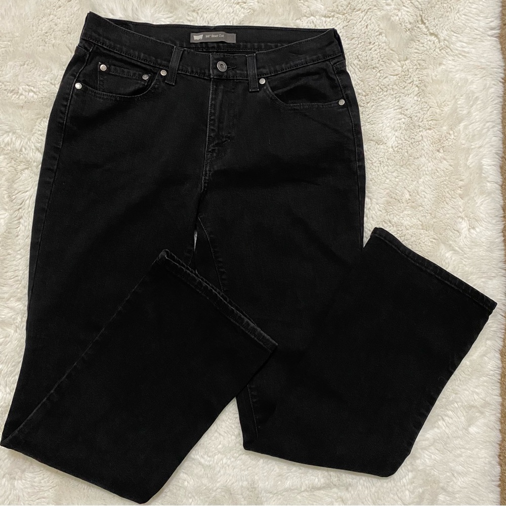 Levi’s 515 Black Boot Cut Mid-rise Jeans Size 8 Denim Wash